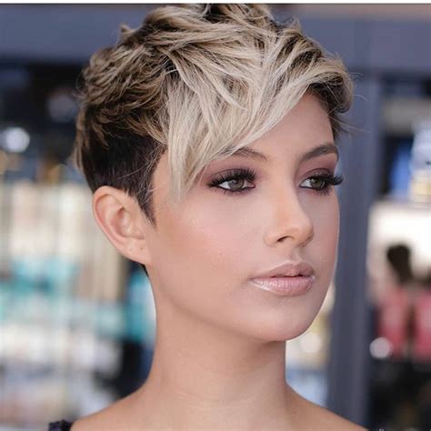 extremely short pixie cut|More.